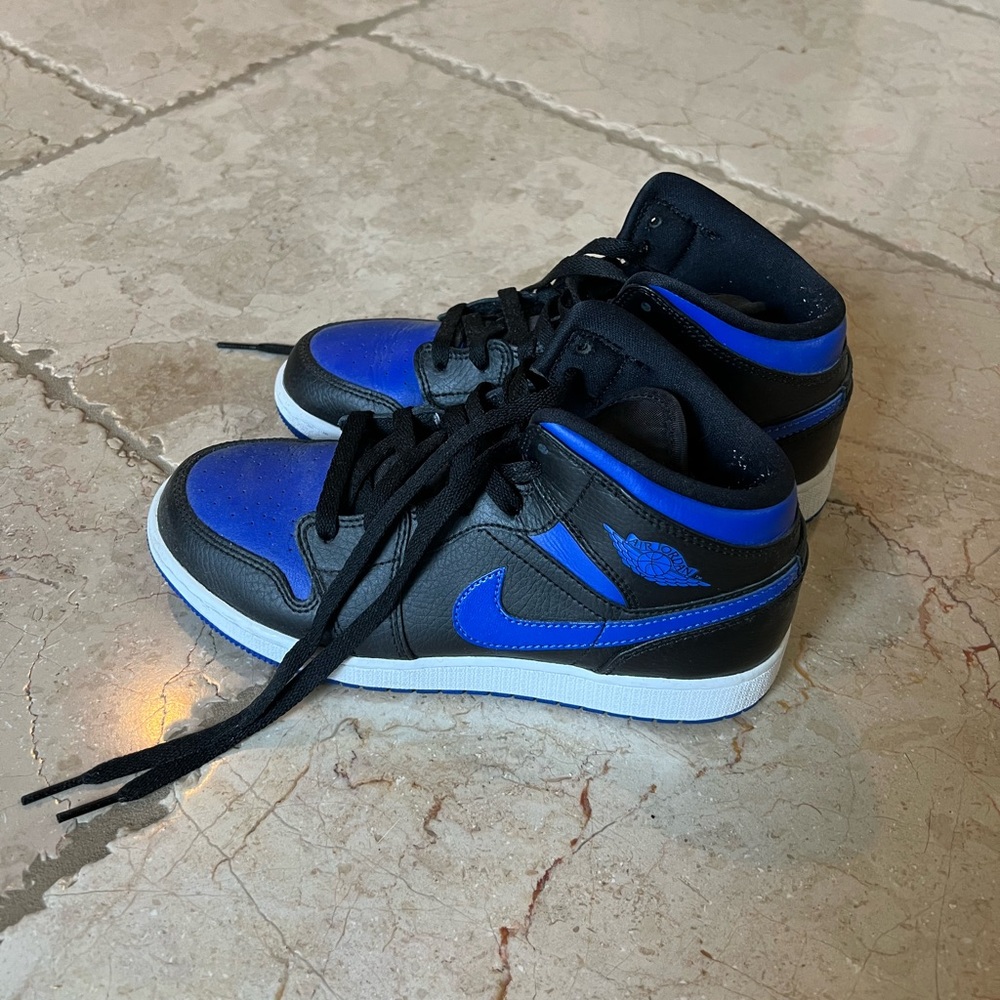 Blue and black Jordan 1s